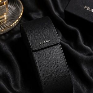 Prada Black Saffiano Sunglasses Case Logo Snap Hard Case